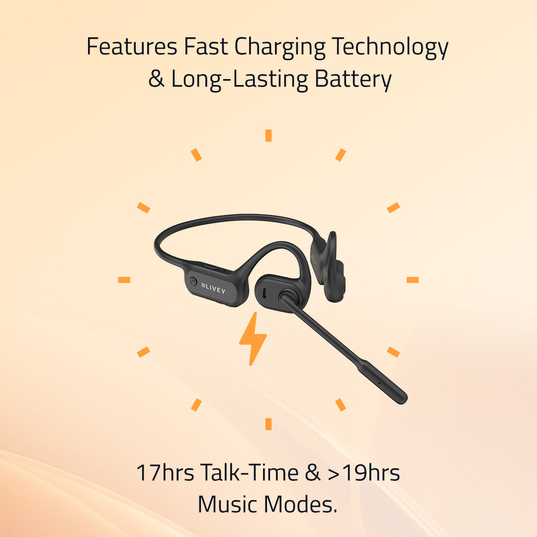 OpenEar 750BT Wireless Headset AI Environmental Noise Cancellation Algorithm, Engineered for All-Day Comfort