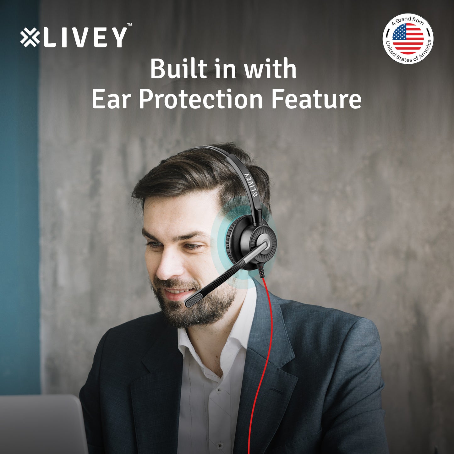 LIVEY 311DU ENC USB Headset, Optimized for UC