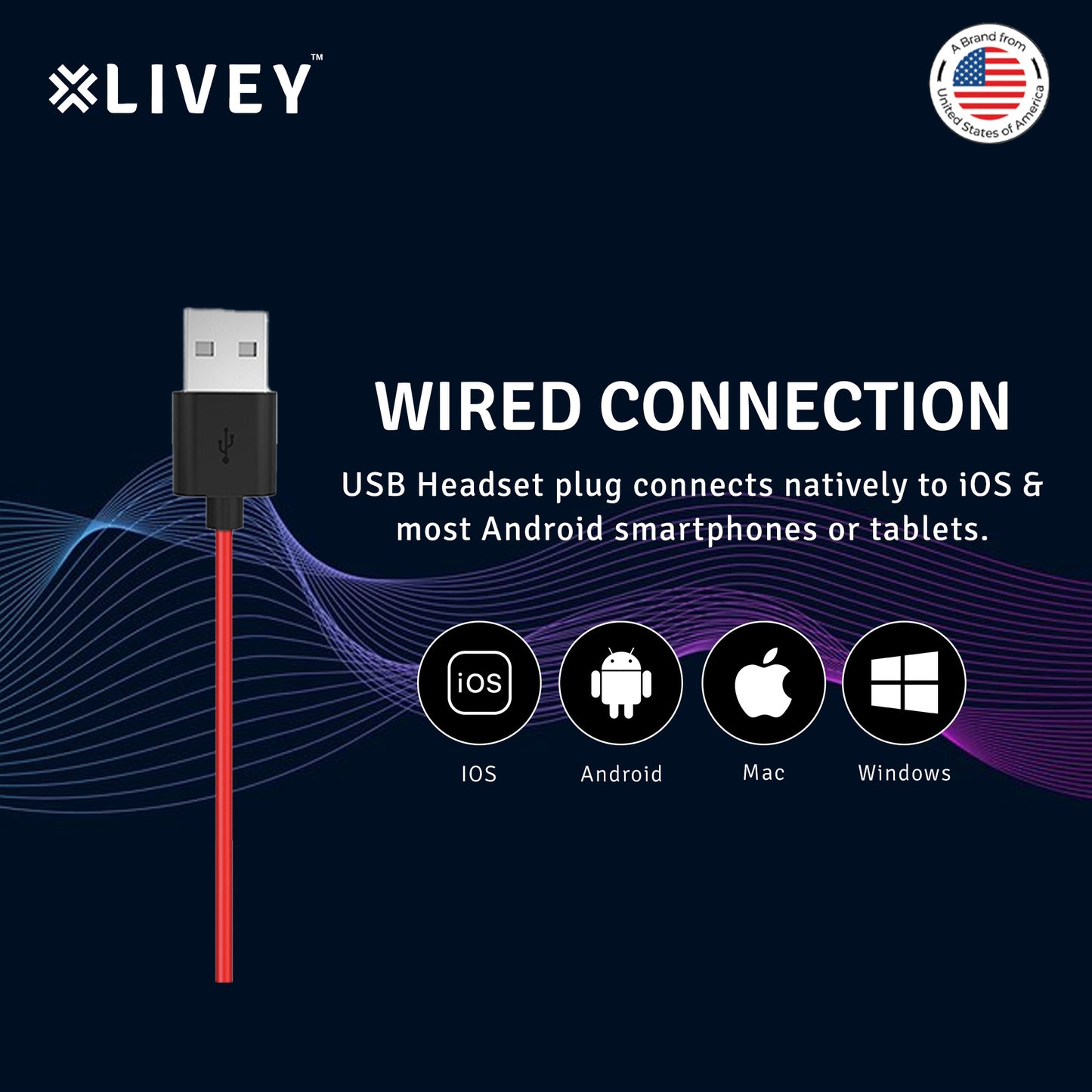 LIVEY 510DU ENC USB Headset, Optimized for UC