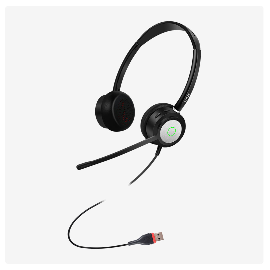 LIVEY 550DM AINC USB Headset, Optimized for MS Teams, UC Headset