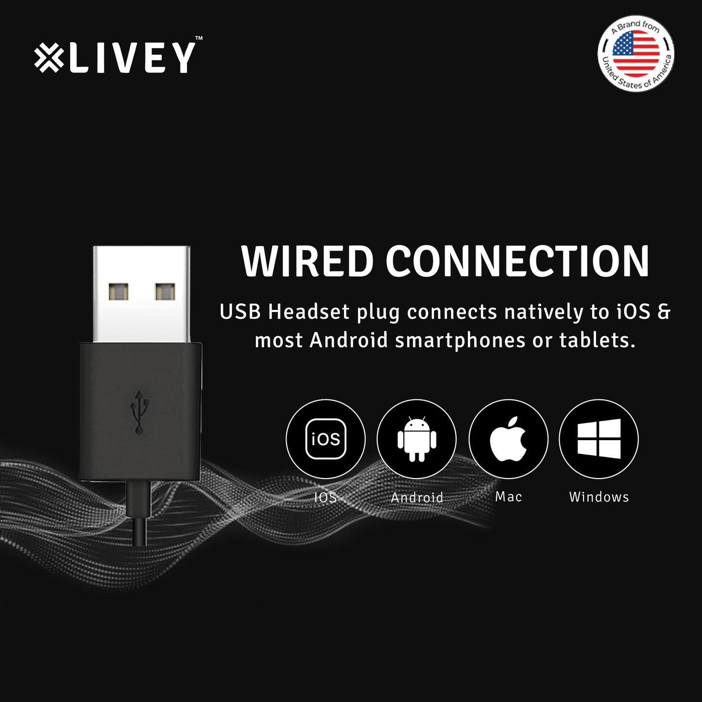 LIVEY 805DM AINC USB Headset, Optimized for MS Teams, UC