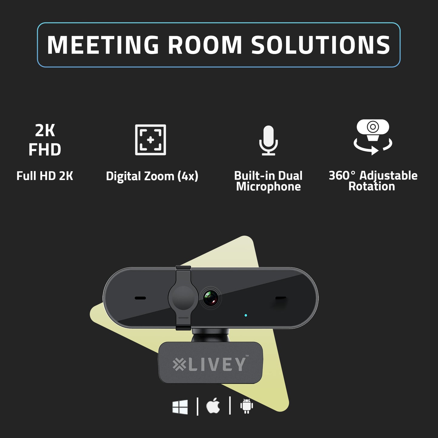 LIVEY WC350 QHD 2K Webcam