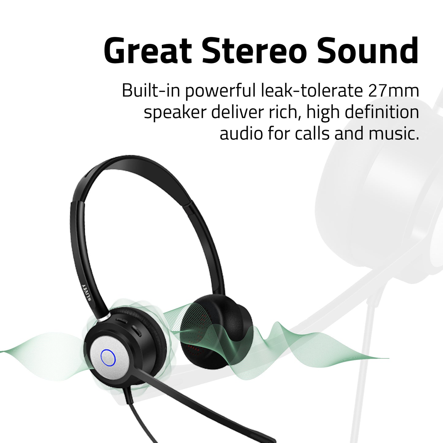 LIVEY 550DM AINC USB Headset, Optimized for MS Teams, UC Headset