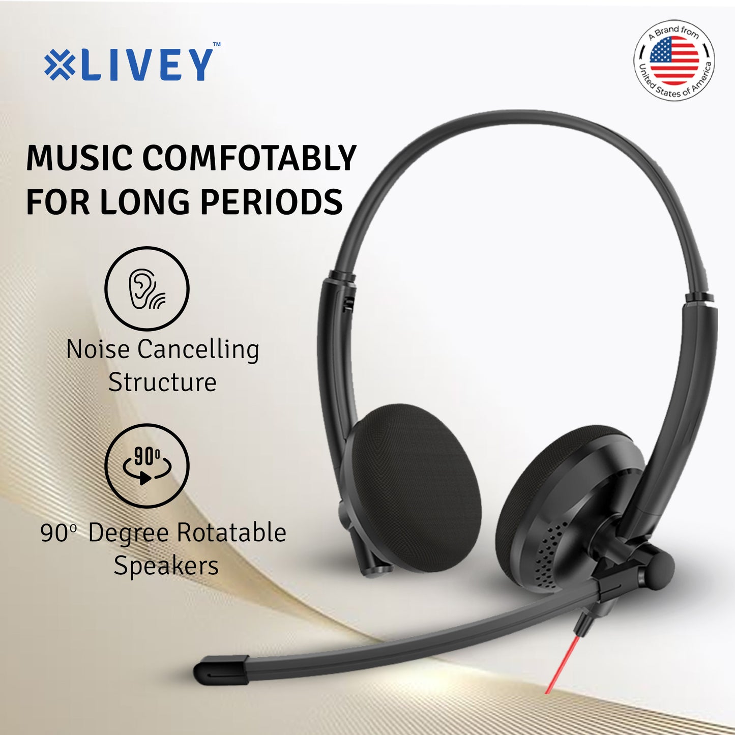 LIVEY 410DU ENC USB Headset, Optimized for UC