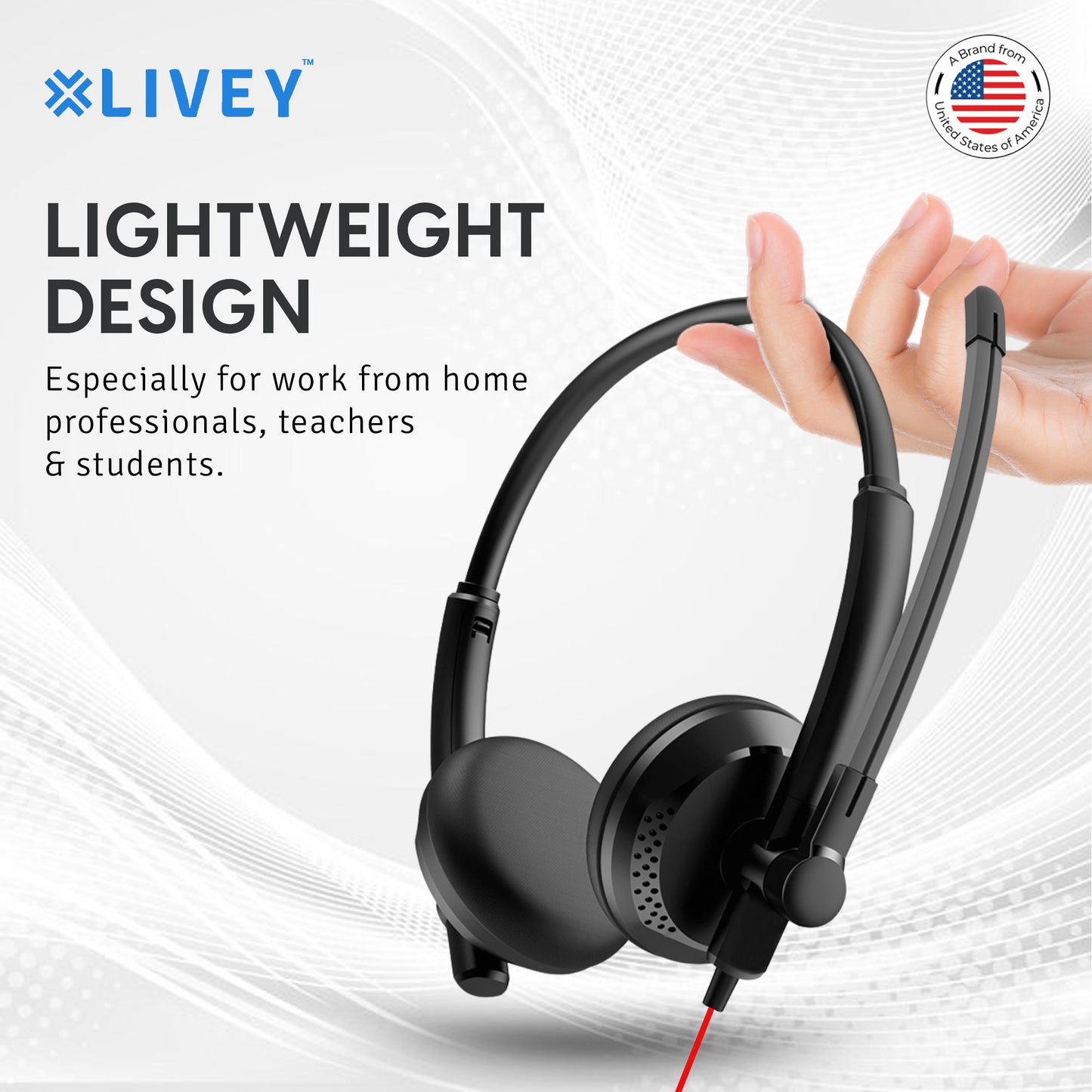 LIVEY 410DU ENC USB Headset, Optimized for UC