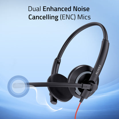 LIVEY Audixa 410DM Plus ENC USB Headset, Optimized for MS Teams, UC