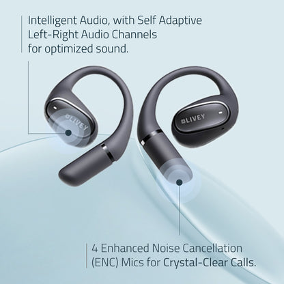 LIVEY Audixa OpenEar 770BT Headset with AI Environmental Noise Cancellation Algorithm, Engineered for All-Day Comfort!
