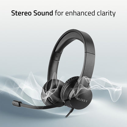 LIVEY 320DU Plus Headset with ENC Mic & Stereo Sound