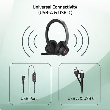 LIVEY 600DM-AINC USB Headset with ENC Mic & Busy Light
