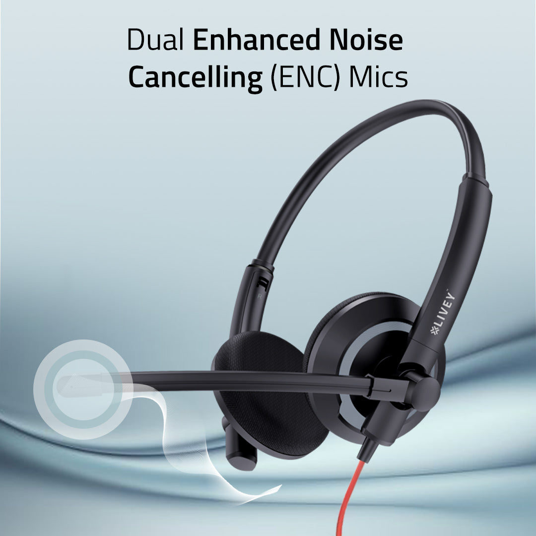 LIVEY Audixa 410DMC Plus ENC USB Headset, Optimized for UC