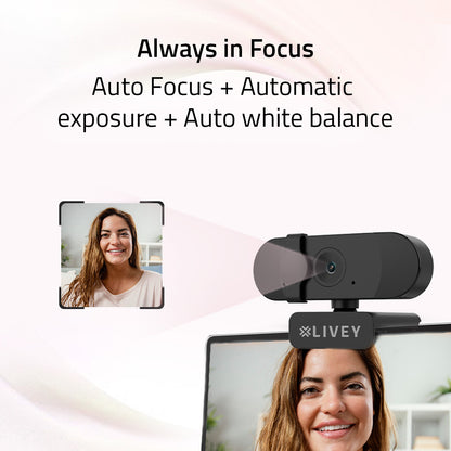 RealSight WC350 QHD 2K Webcam with 60fps Auto Focus & Dual Mic