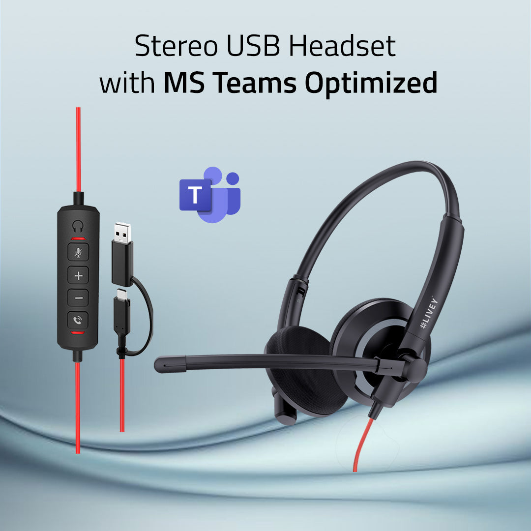 LIVEY Audixa 410DMC Plus ENC USB Headset, Optimized for UC