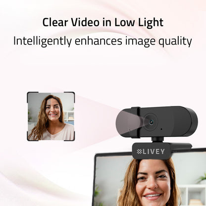 RealSight WC350 QHD 2K Webcam with 60fps Auto Focus & Dual Mic