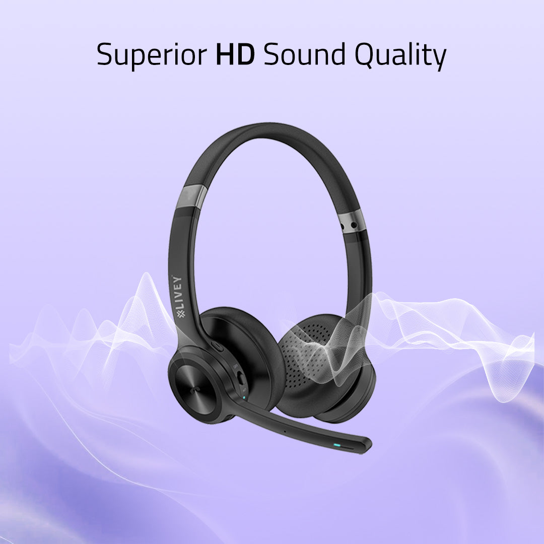 LIVEY 720BT UC Headset with Dual ENC Mics & Teams Ready