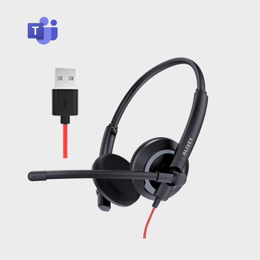 LIVEY 410DM Plus ENC USB Headset, Optimized for MS Teams, UC