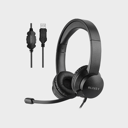 LIVEY 320DU Plus Headset with ENC Mic & Stereo Sound