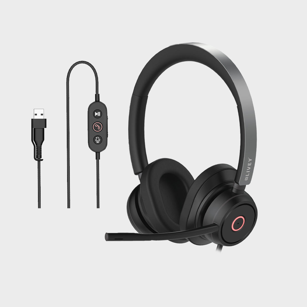 LIVEY 600DM-AINC USB Headset with ENC Mic & Busy Light