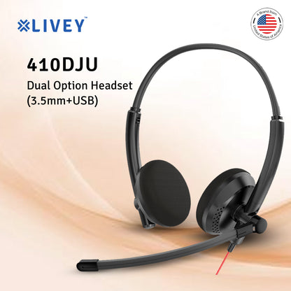 LIVEY 410DJU Dual Option 3.5mm+USB Headset