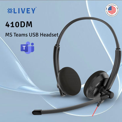 LIVEY 410DM ENC USB Headset, Optimized for MS Teams, UC