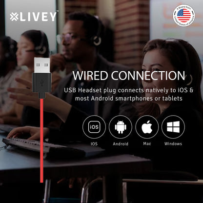 LIVEY 410DU ENC USB Headset, Optimized for UC