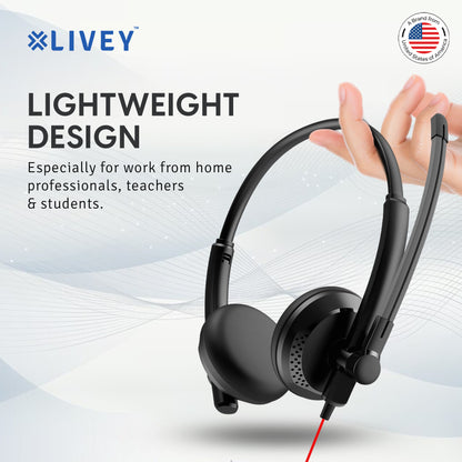 LIVEY 410DJU Dual Option 3.5mm+USB Headset